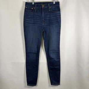 J. Crew Jeans Women's 30 Curvy Toothpick Dark Wash Denim Stretch Skinny Ankle
